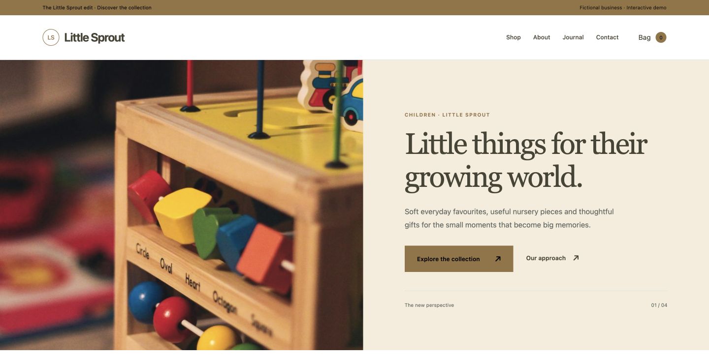 Little Sprout website design for Children