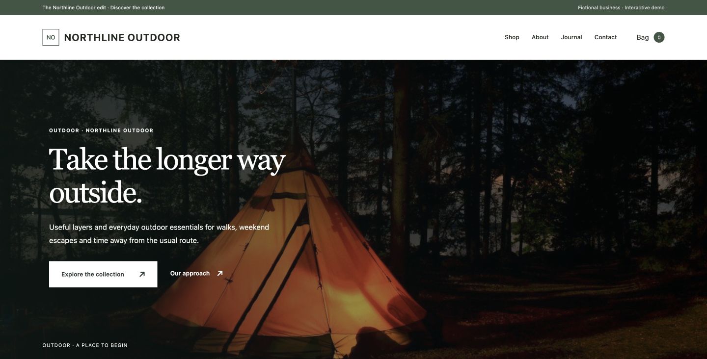 Northline Outdoor website design for Outdoor