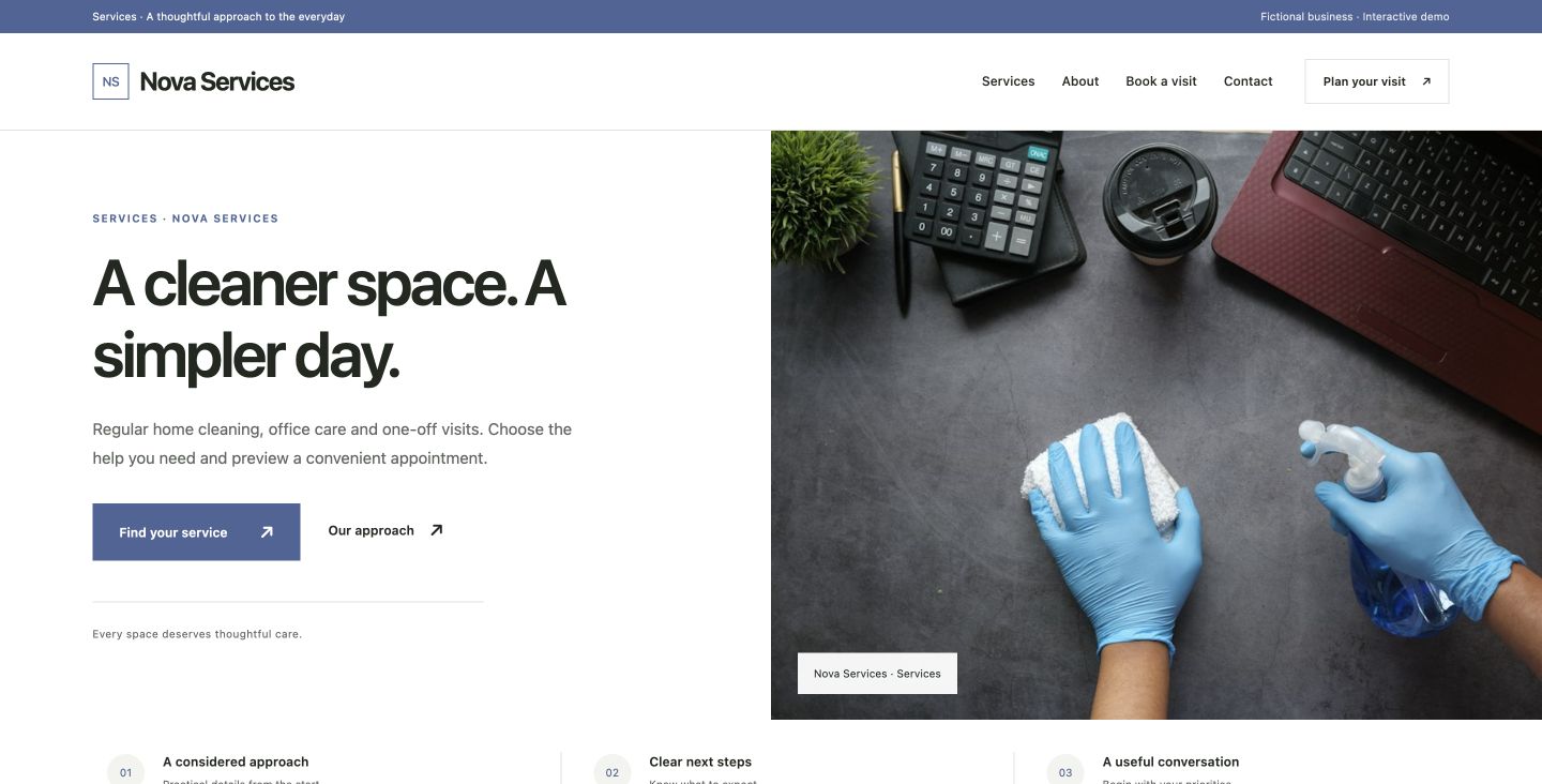 Nova Services website design for Services