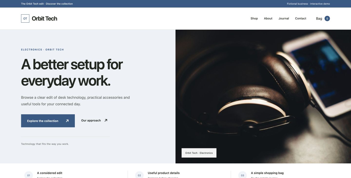 Orbit Tech website design for Electronics